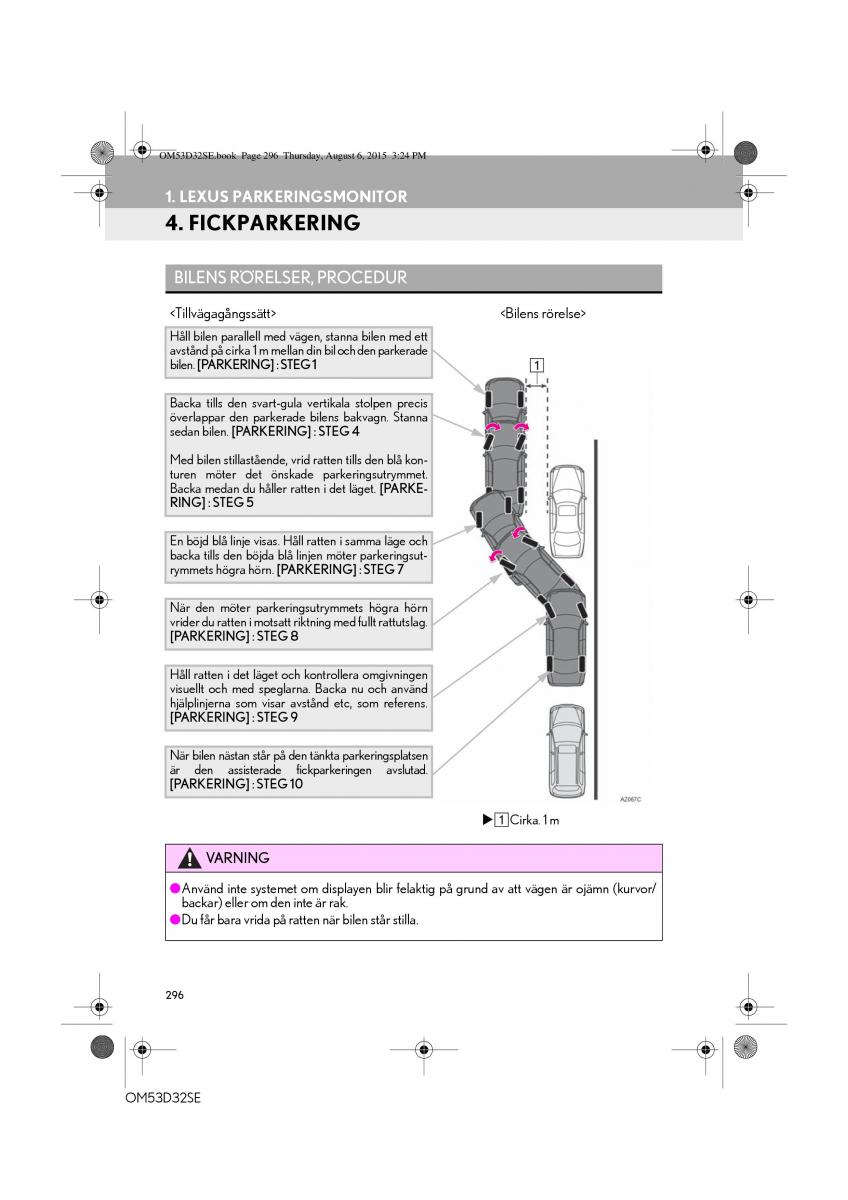 Lexus IS300h III 3 instruktionsbok / page 296