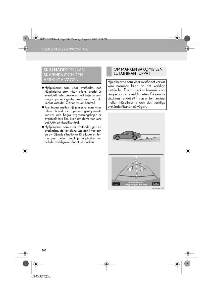 Lexus IS300h III 3 instruktionsbok / page 306