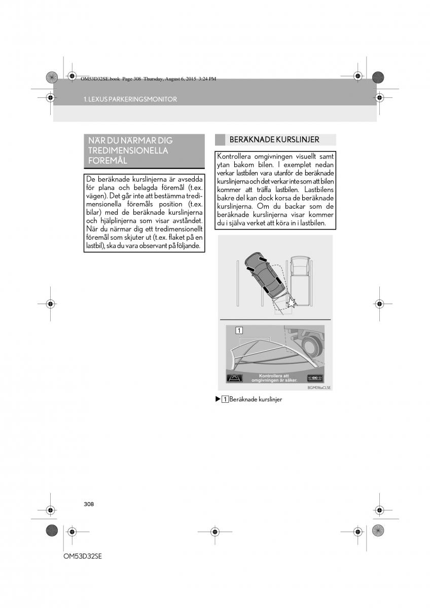 Lexus IS300h III 3 instruktionsbok / page 308