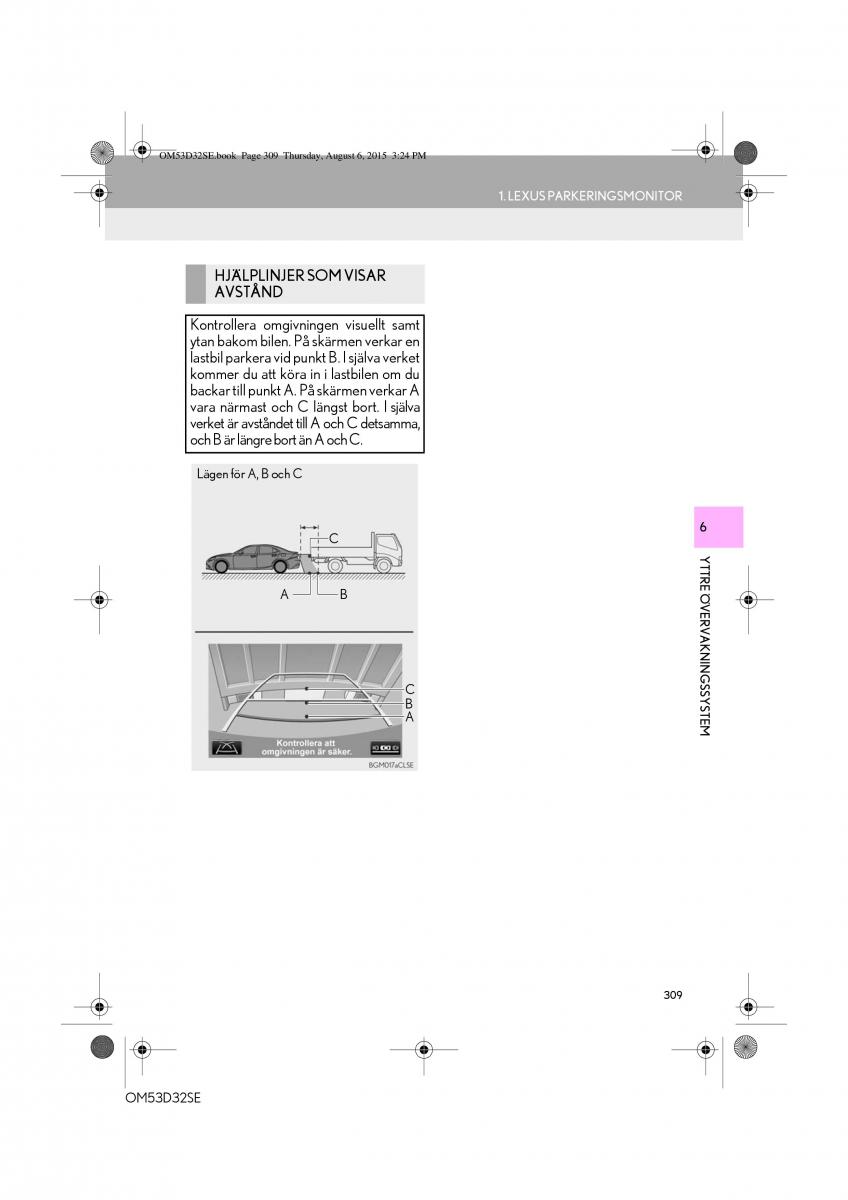 Lexus IS300h III 3 instruktionsbok / page 309