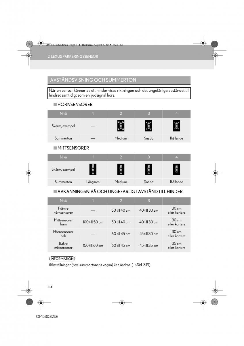 Lexus IS300h III 3 instruktionsbok / page 314