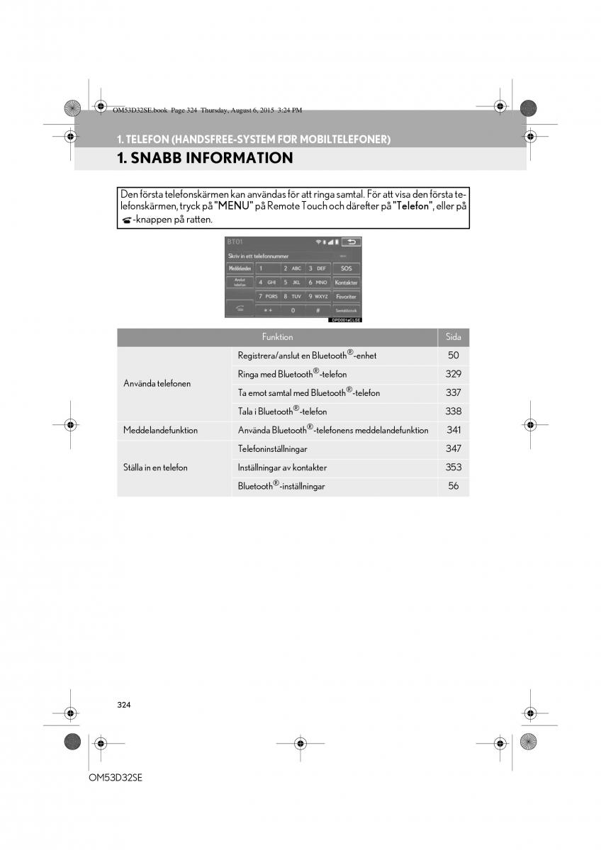 Lexus IS300h III 3 instruktionsbok / page 324