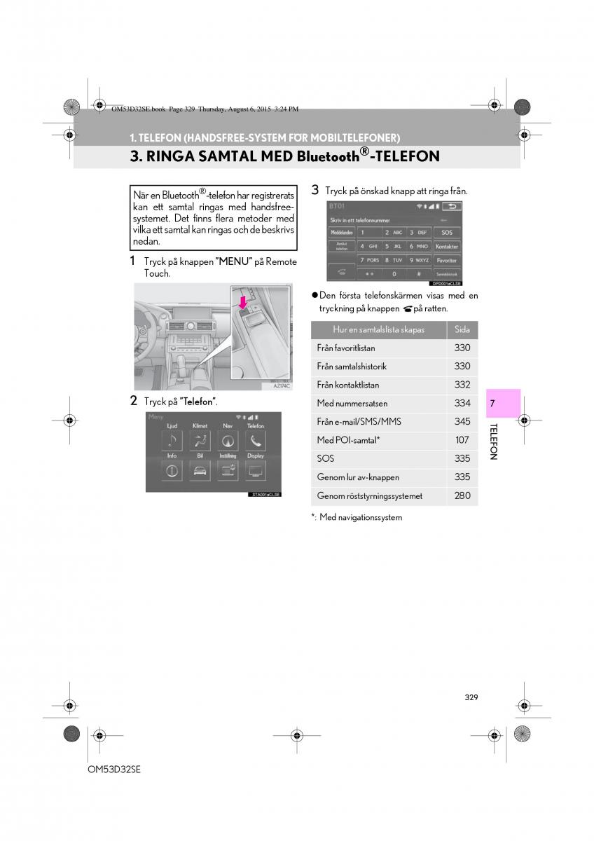 Lexus IS300h III 3 instruktionsbok / page 329