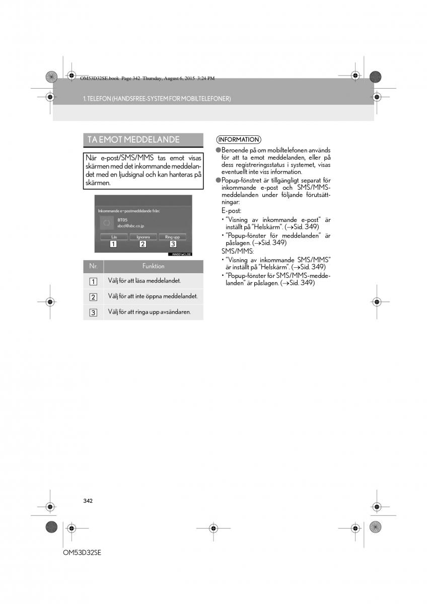 Lexus IS300h III 3 instruktionsbok / page 342