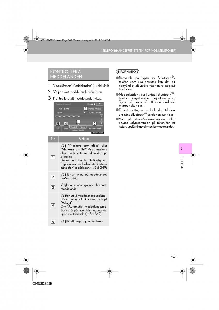 Lexus IS300h III 3 instruktionsbok / page 343