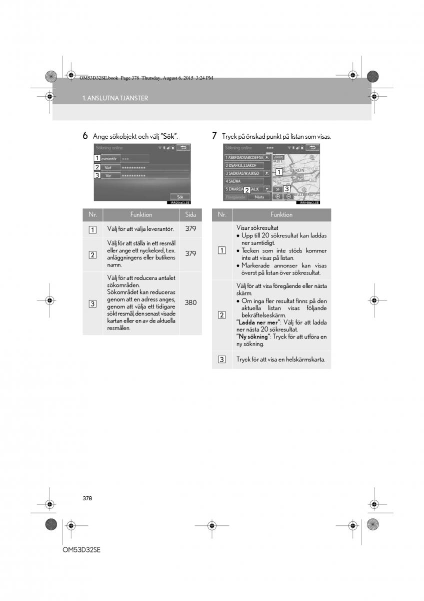 Lexus IS300h III 3 instruktionsbok / page 378