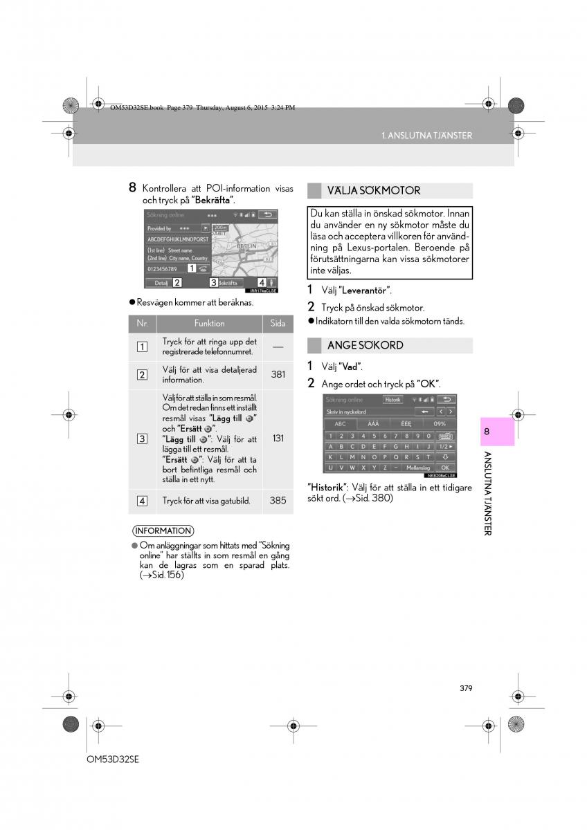 Lexus IS300h III 3 instruktionsbok / page 379