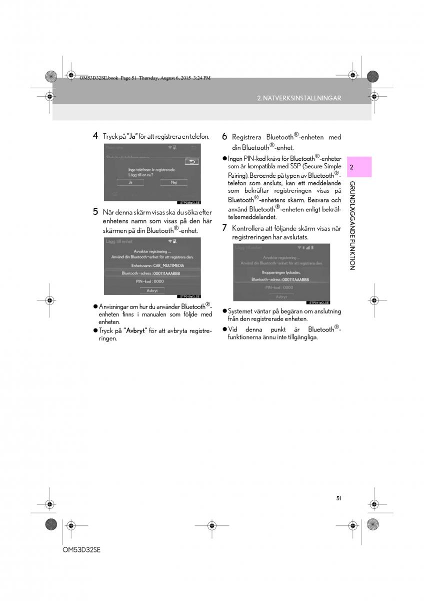 Lexus IS300h III 3 instruktionsbok / page 51