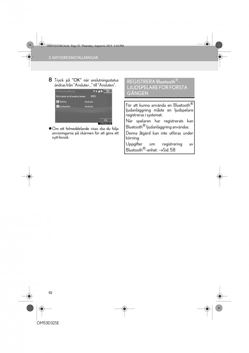 Lexus IS300h III 3 instruktionsbok / page 52