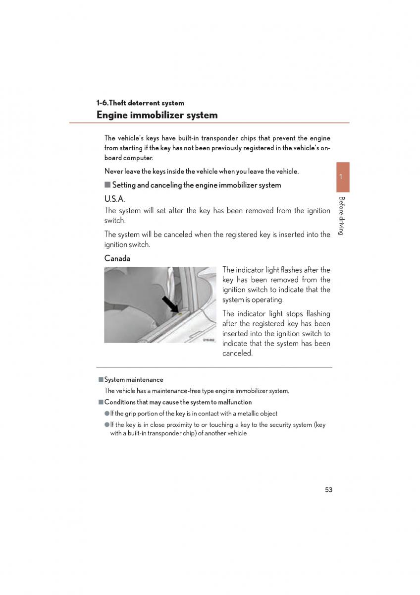 Lexus LFA owners manual / page 57