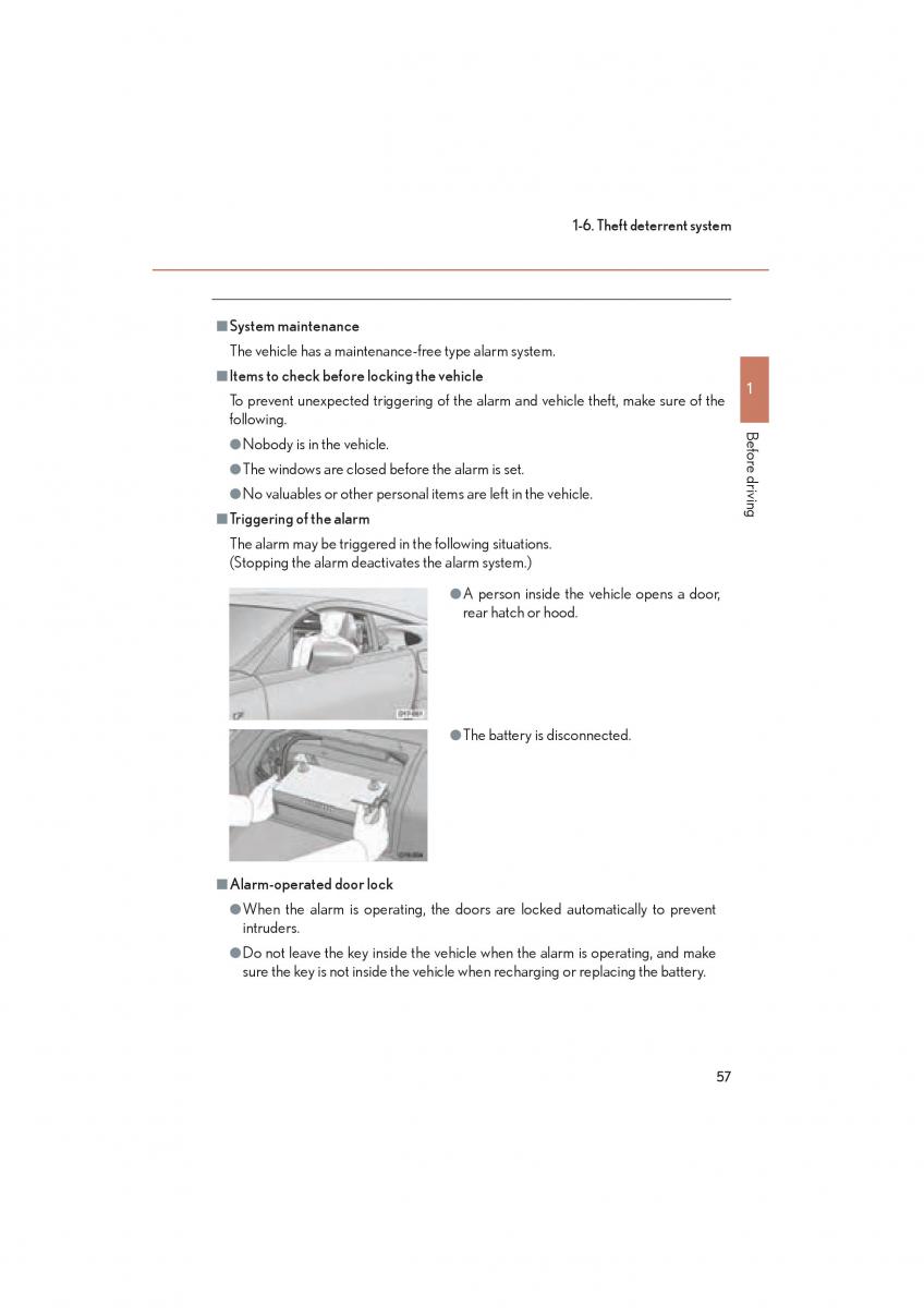 Lexus LFA owners manual / page 61