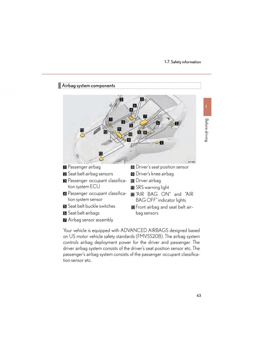 Lexus LFA owners manual / page 67