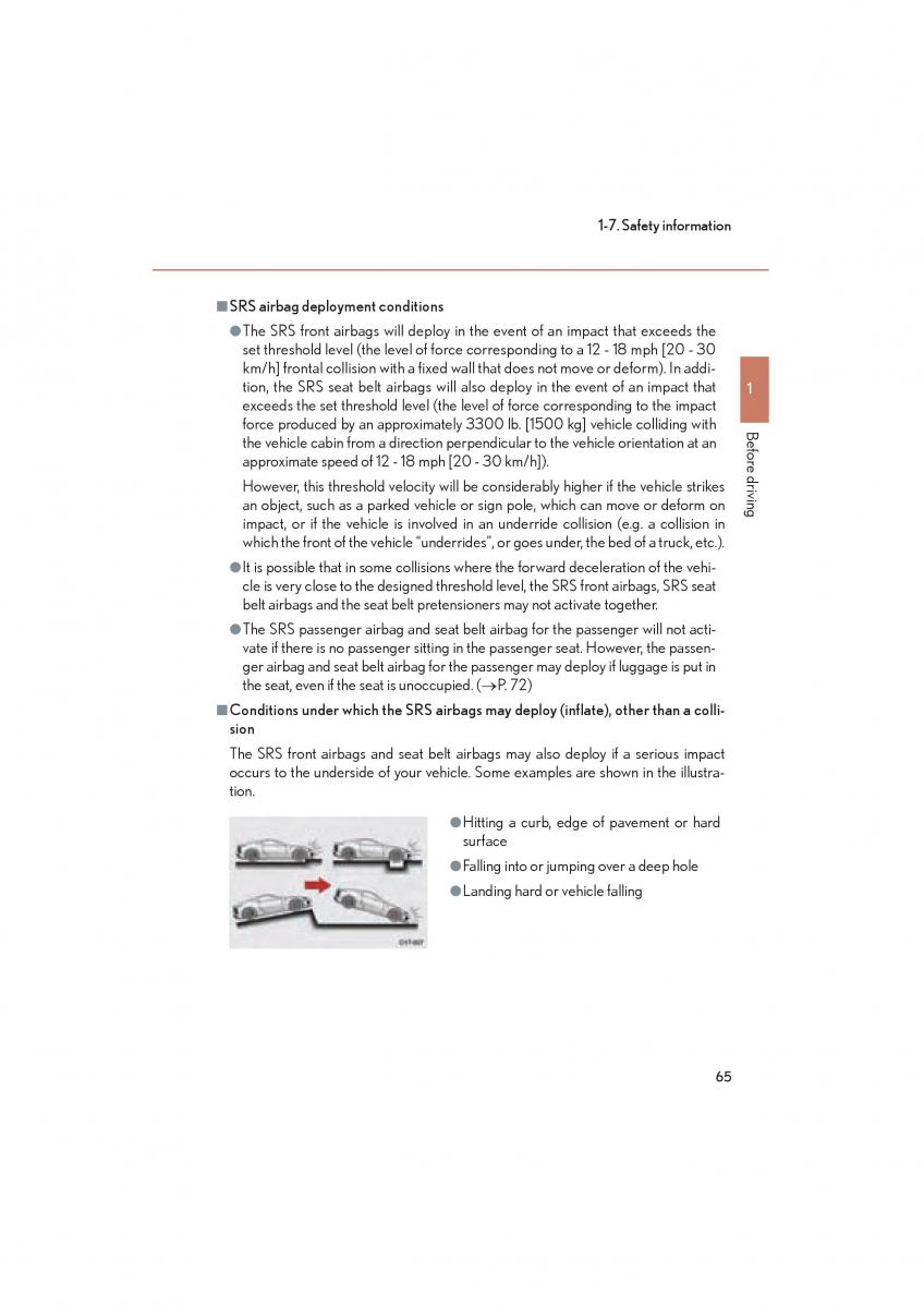 Lexus LFA owners manual / page 69