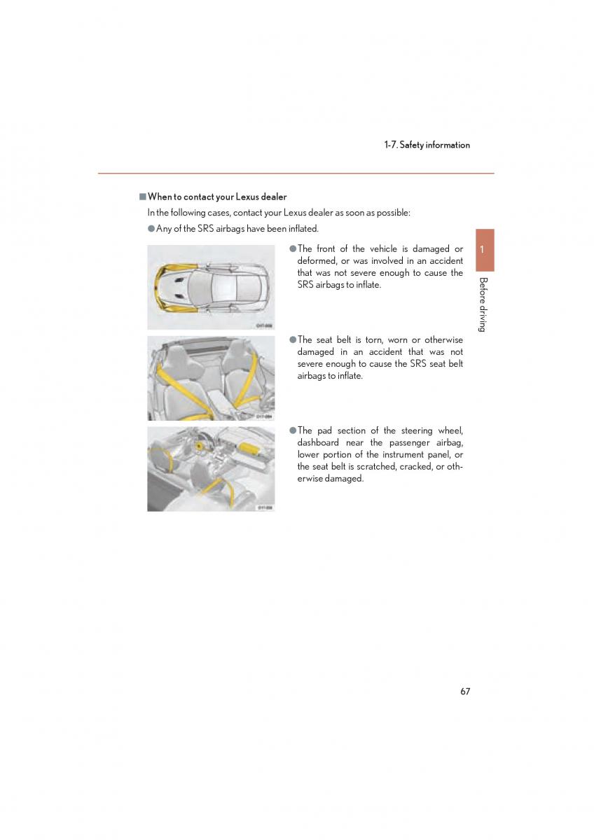 Lexus LFA owners manual / page 71