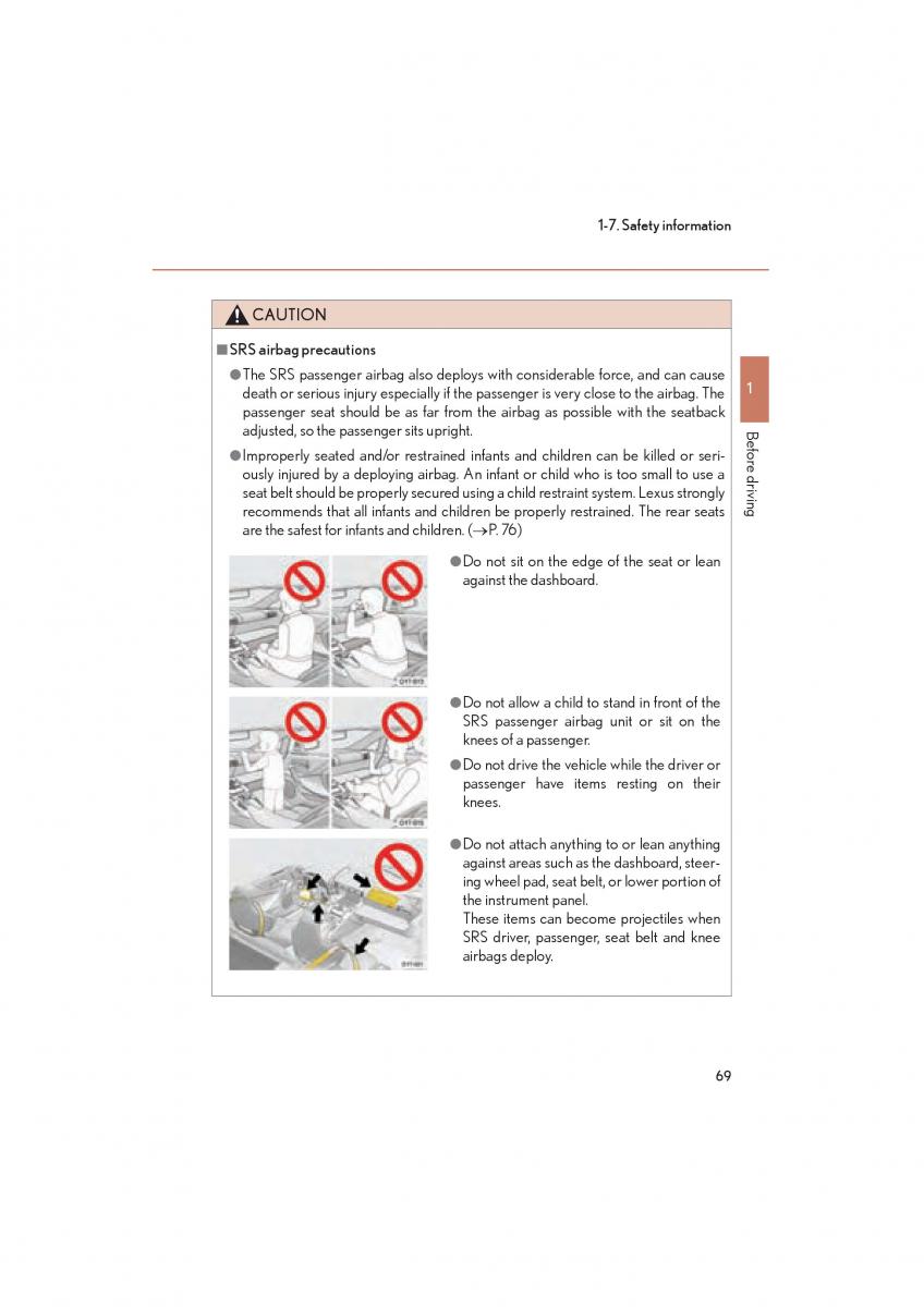 Lexus LFA owners manual / page 73