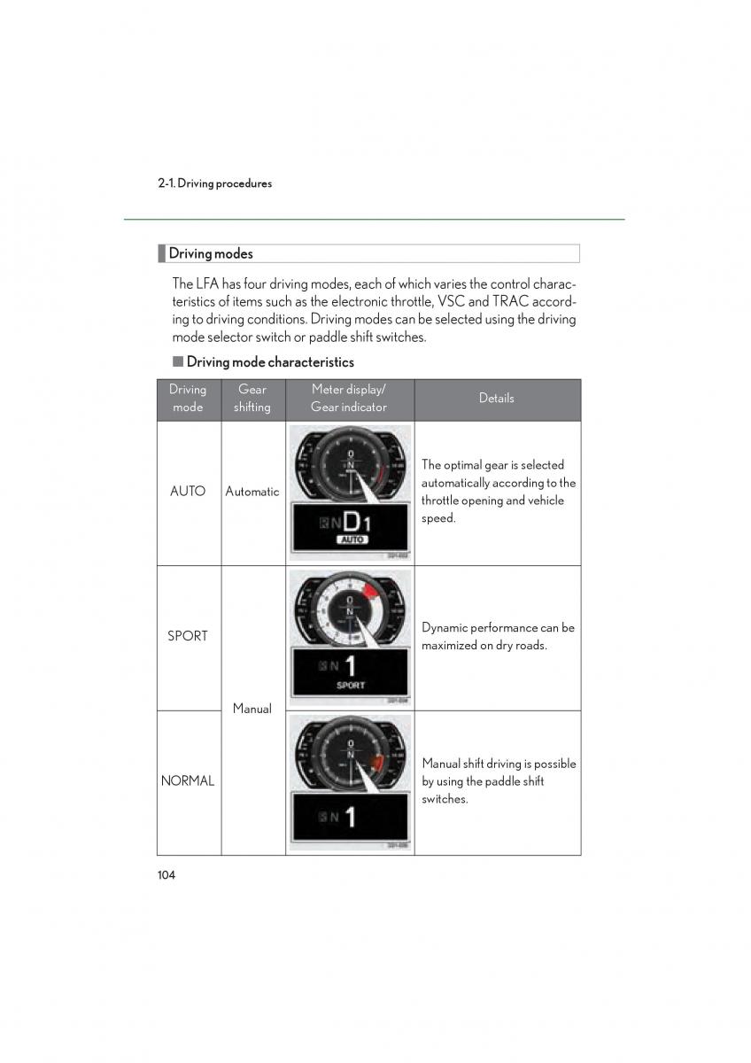 Lexus LFA owners manual / page 108