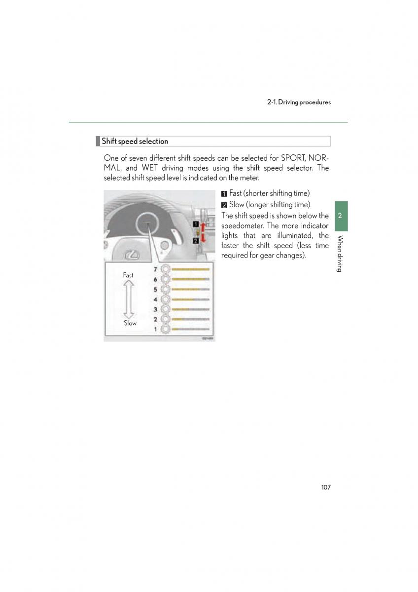 Lexus LFA owners manual / page 111