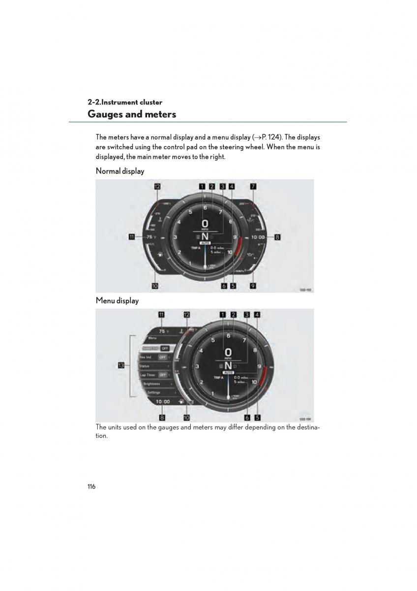 Lexus LFA owners manual / page 120