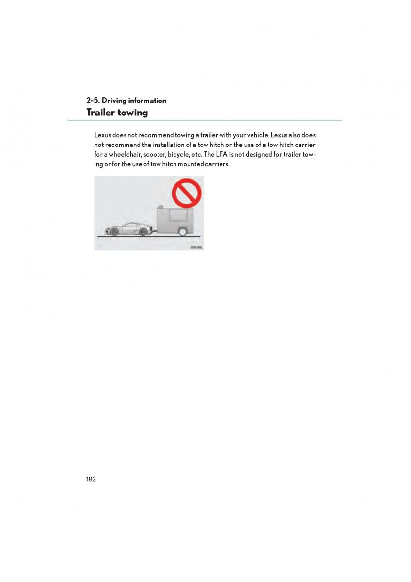 Lexus LFA owners manual / page 186