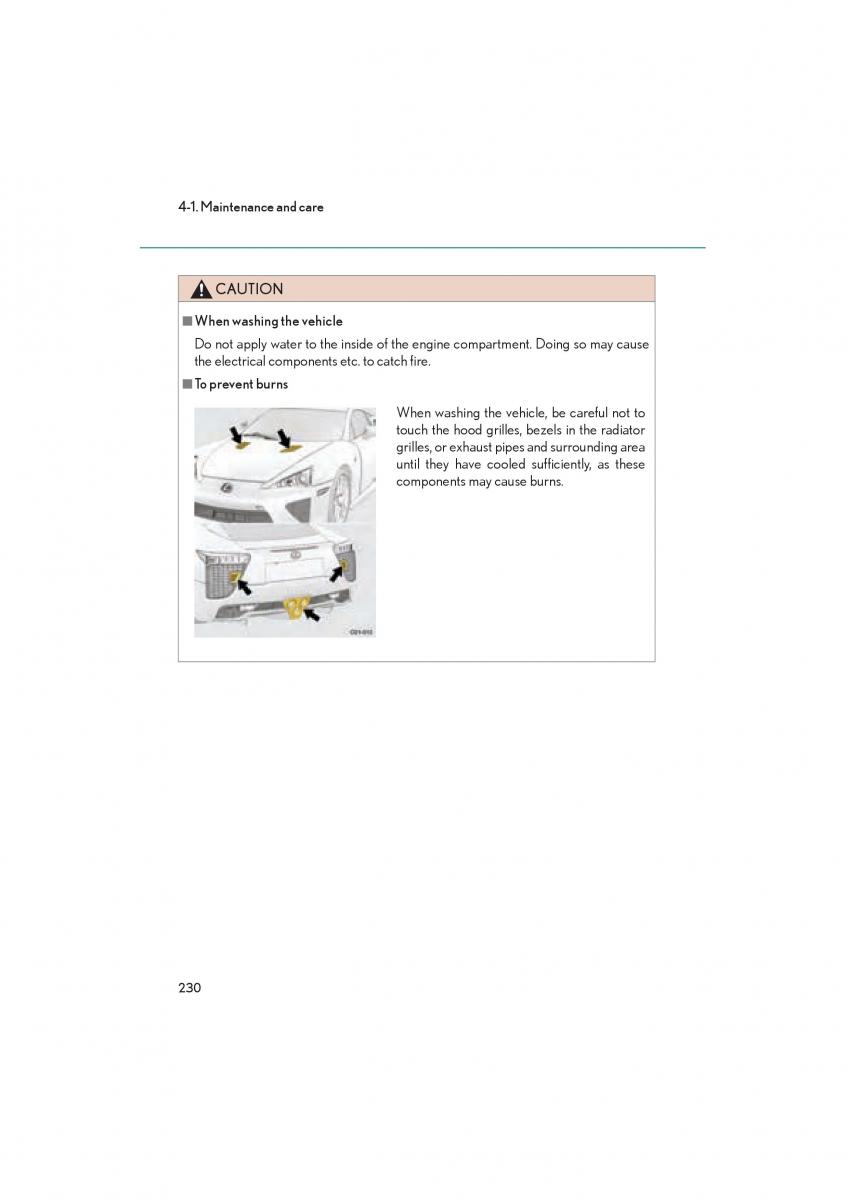 Lexus LFA owners manual / page 234