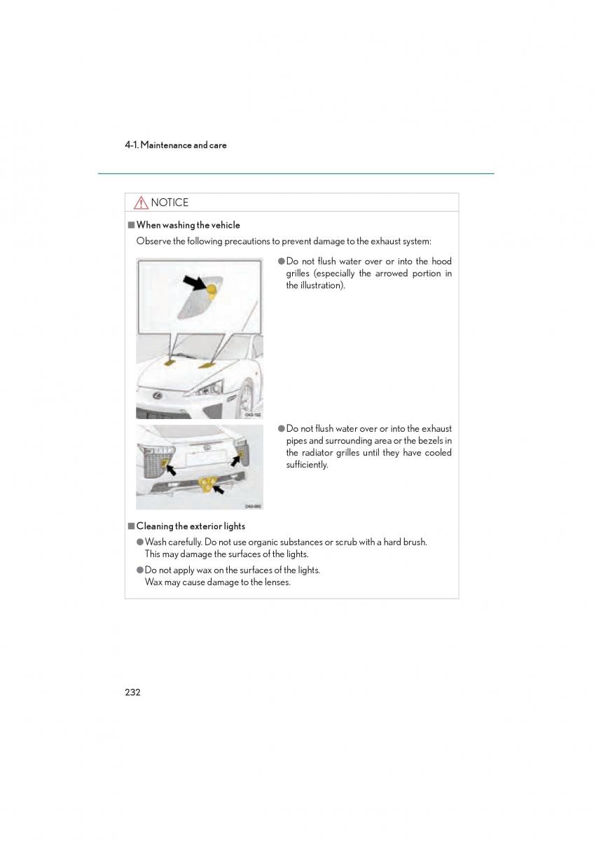 Lexus LFA owners manual / page 236