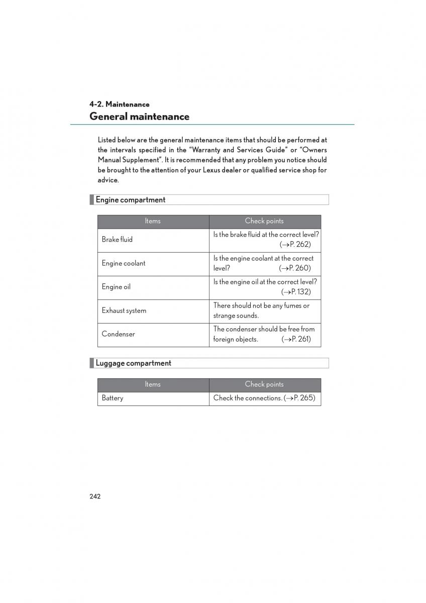 Lexus LFA owners manual / page 246