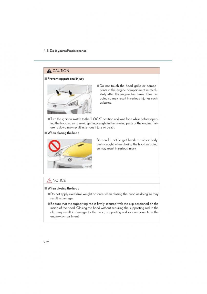 Lexus LFA owners manual / page 256