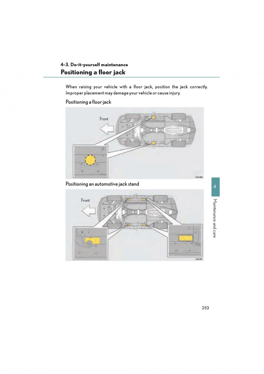 Lexus LFA owners manual / page 257