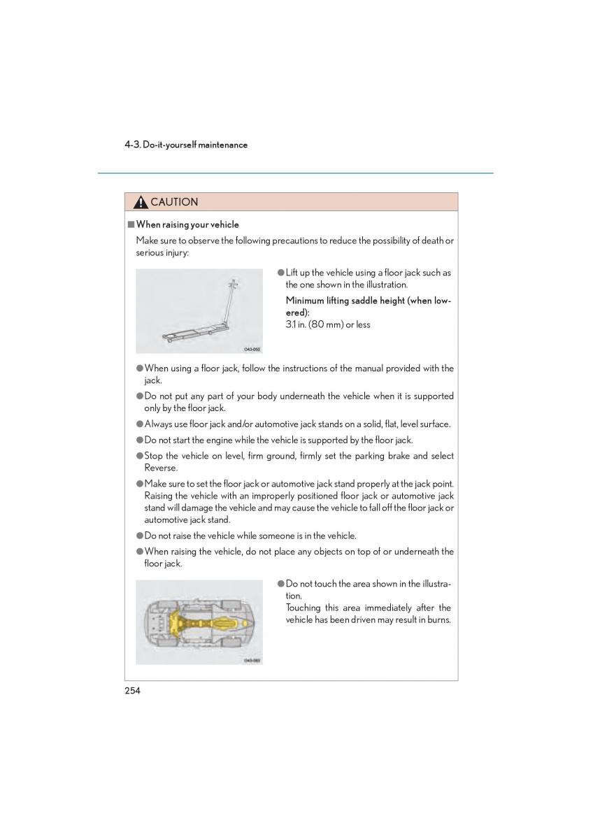 Lexus LFA owners manual / page 258