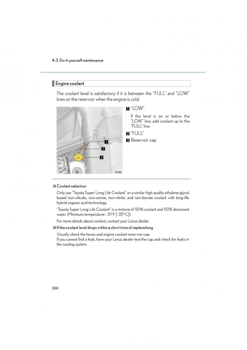 Lexus LFA owners manual / page 264