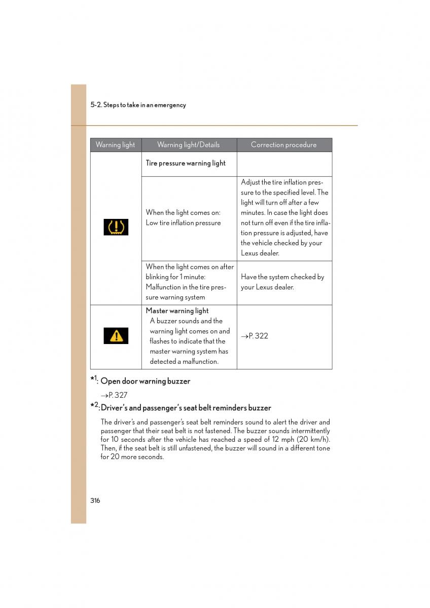 Lexus LFA owners manual / page 320