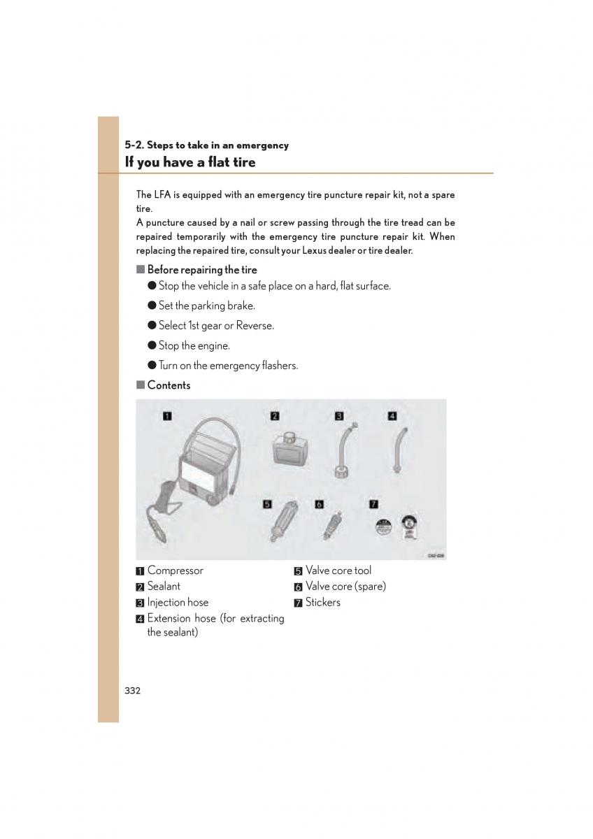 Lexus LFA owners manual / page 336