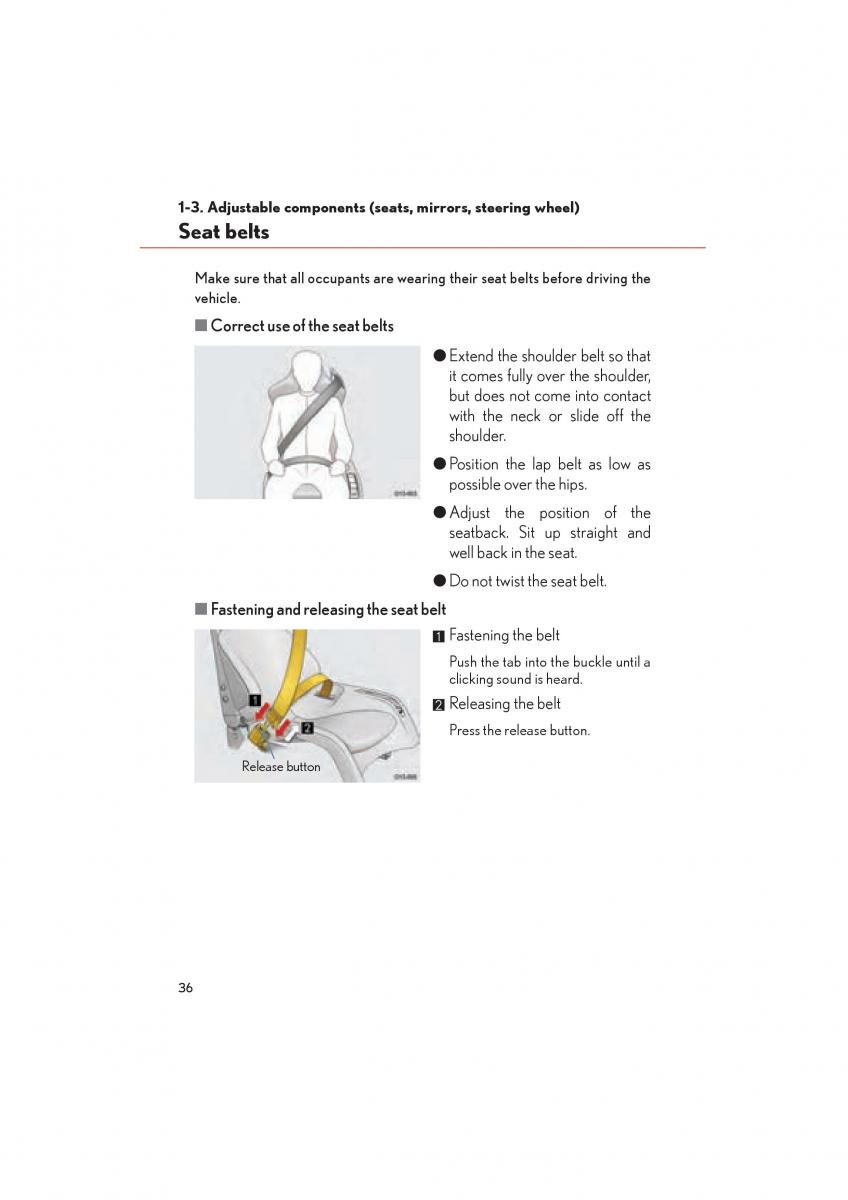 Lexus LFA owners manual / page 40