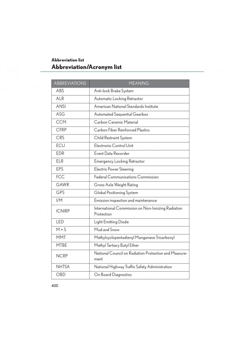 Lexus LFA owners manual / page 404