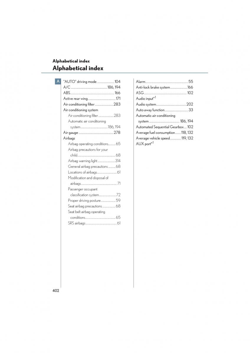 Lexus LFA owners manual / page 406