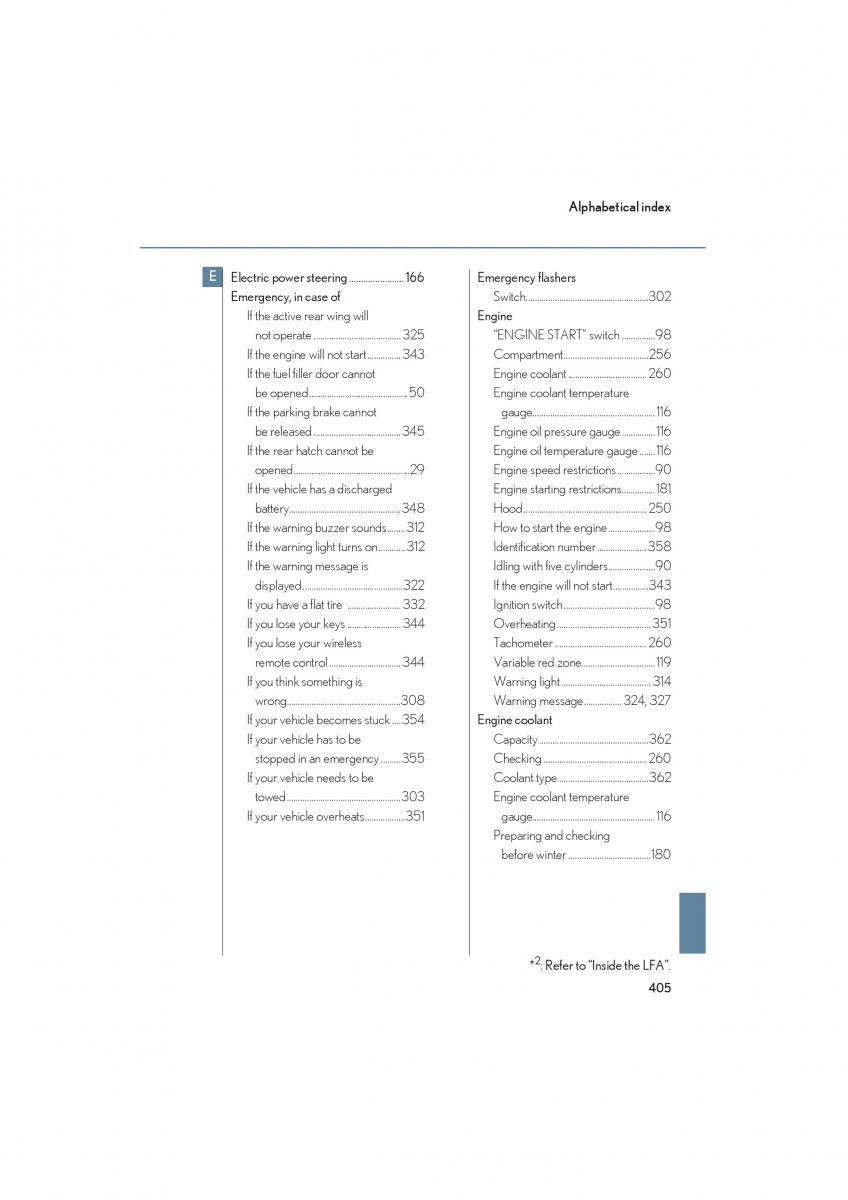 Lexus LFA owners manual / page 409