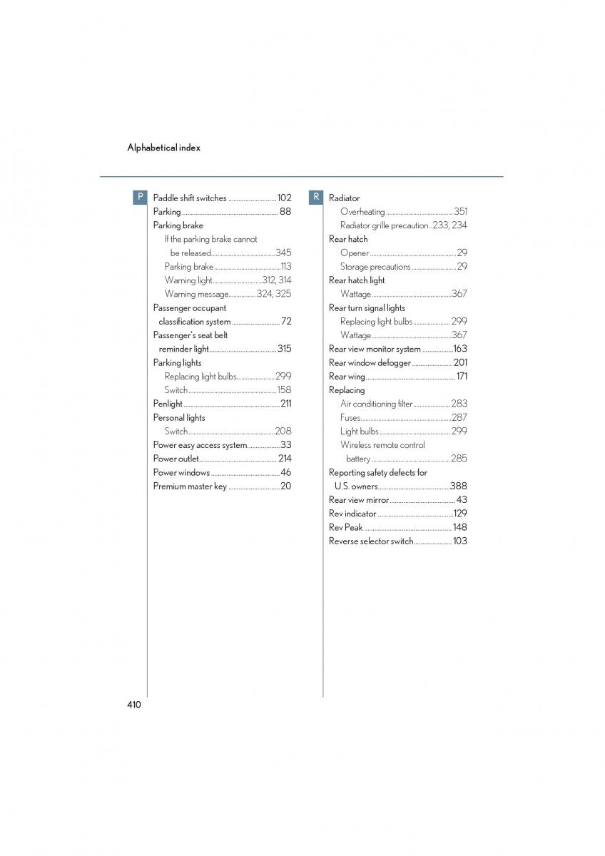 Lexus LFA owners manual / page 414