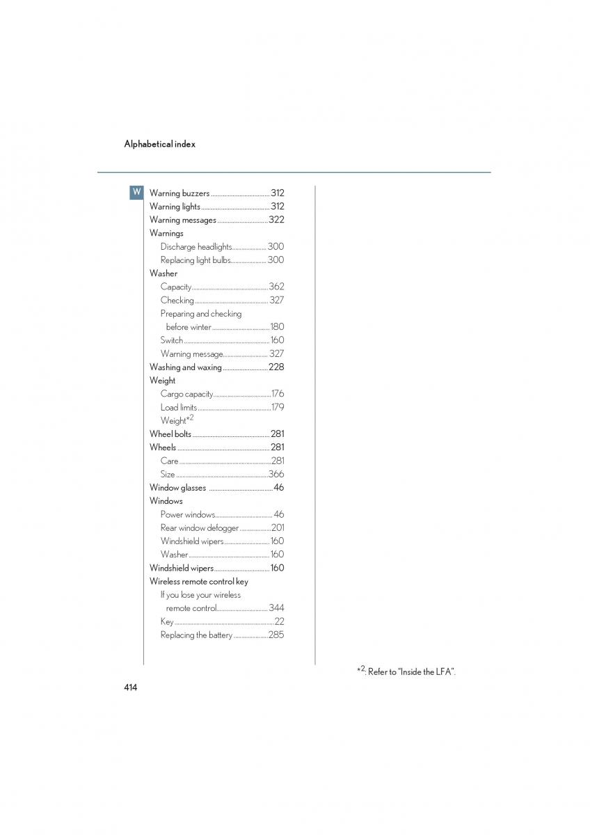 Lexus LFA owners manual / page 418