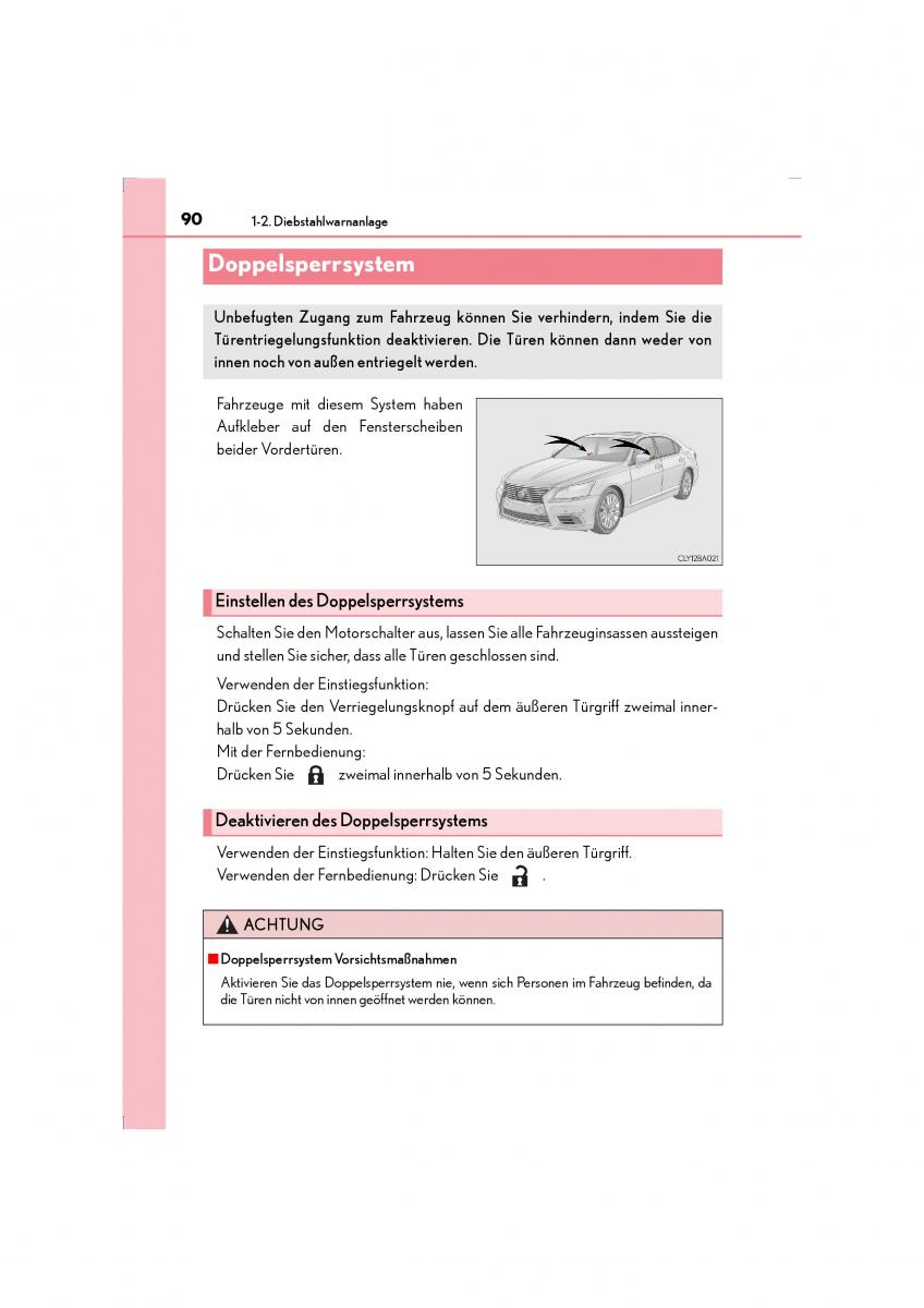 Lexus LS460 IV 4 Handbuch / page 90