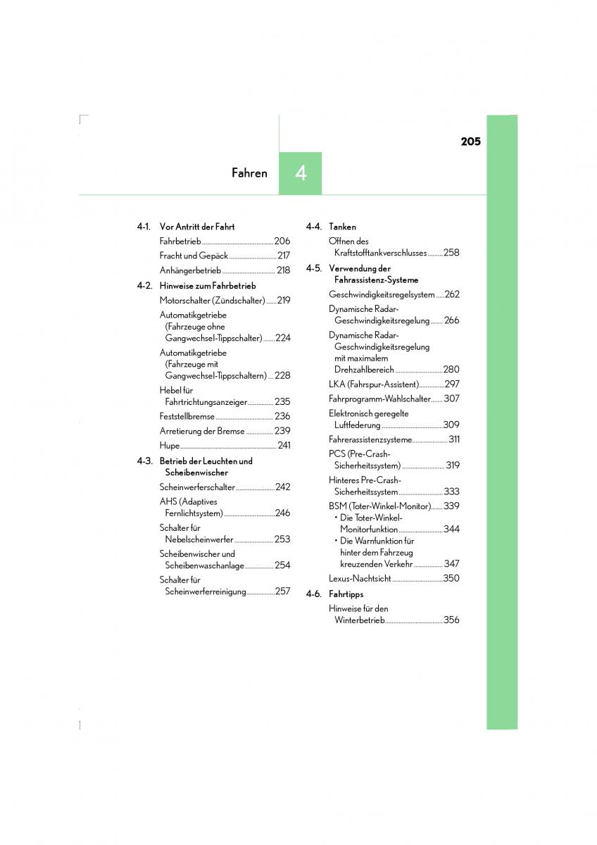 Lexus LS460 IV 4 Handbuch / page 205
