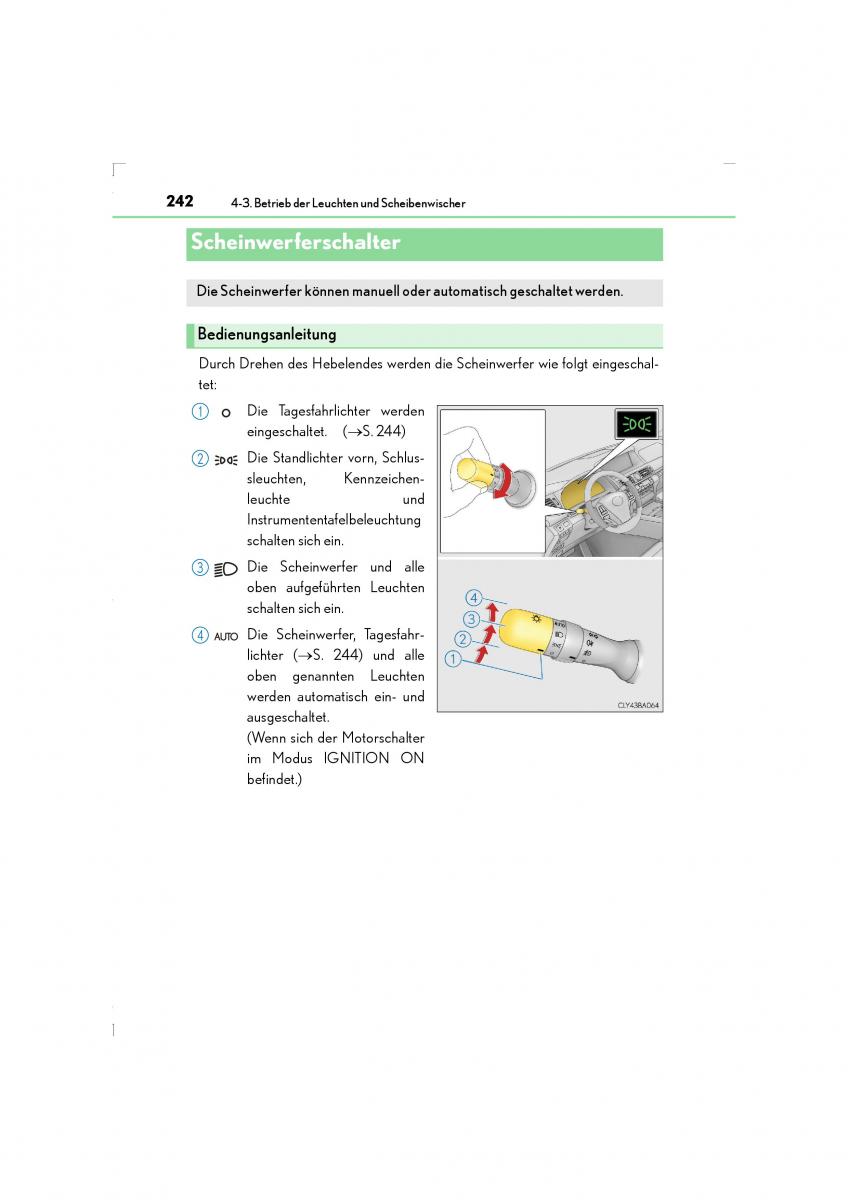 Lexus LS460 IV 4 Handbuch / page 242