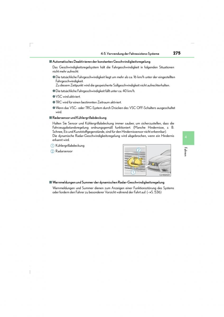 Lexus LS460 IV 4 Handbuch / page 275