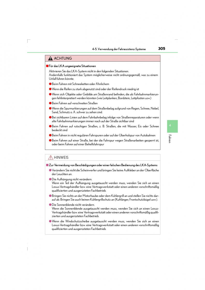 Lexus LS460 IV 4 Handbuch / page 305