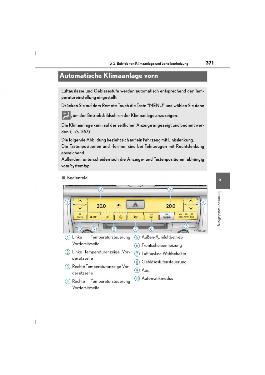 Lexus LS460 IV 4 Handbuch / page 371