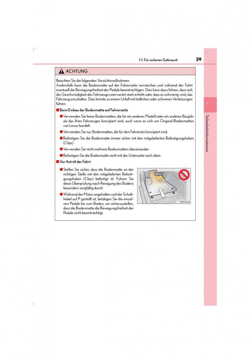 Lexus LS460 IV 4 Handbuch / page 39