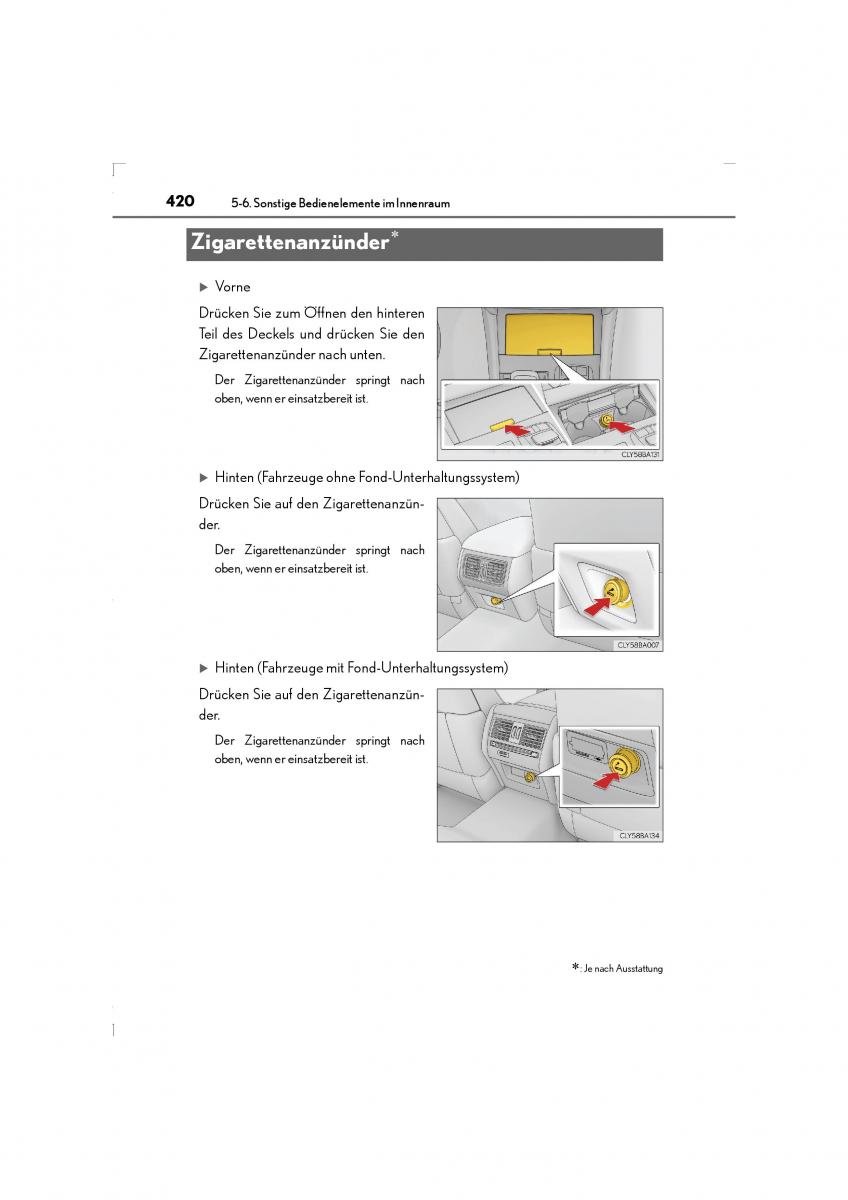 Lexus LS460 IV 4 Handbuch / page 420