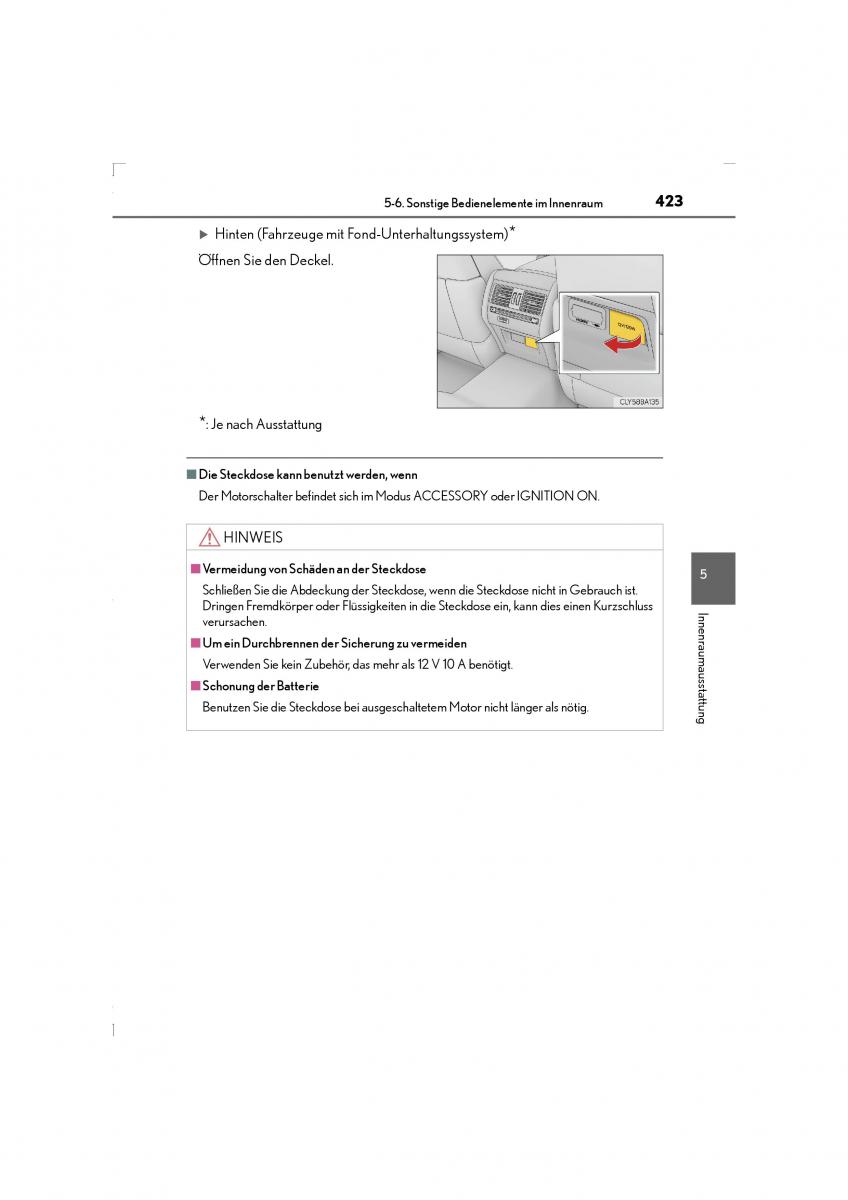 Lexus LS460 IV 4 Handbuch / page 423