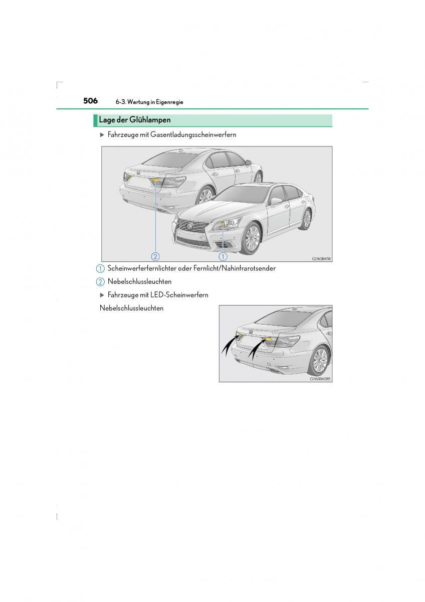 Lexus LS460 IV 4 Handbuch / page 506