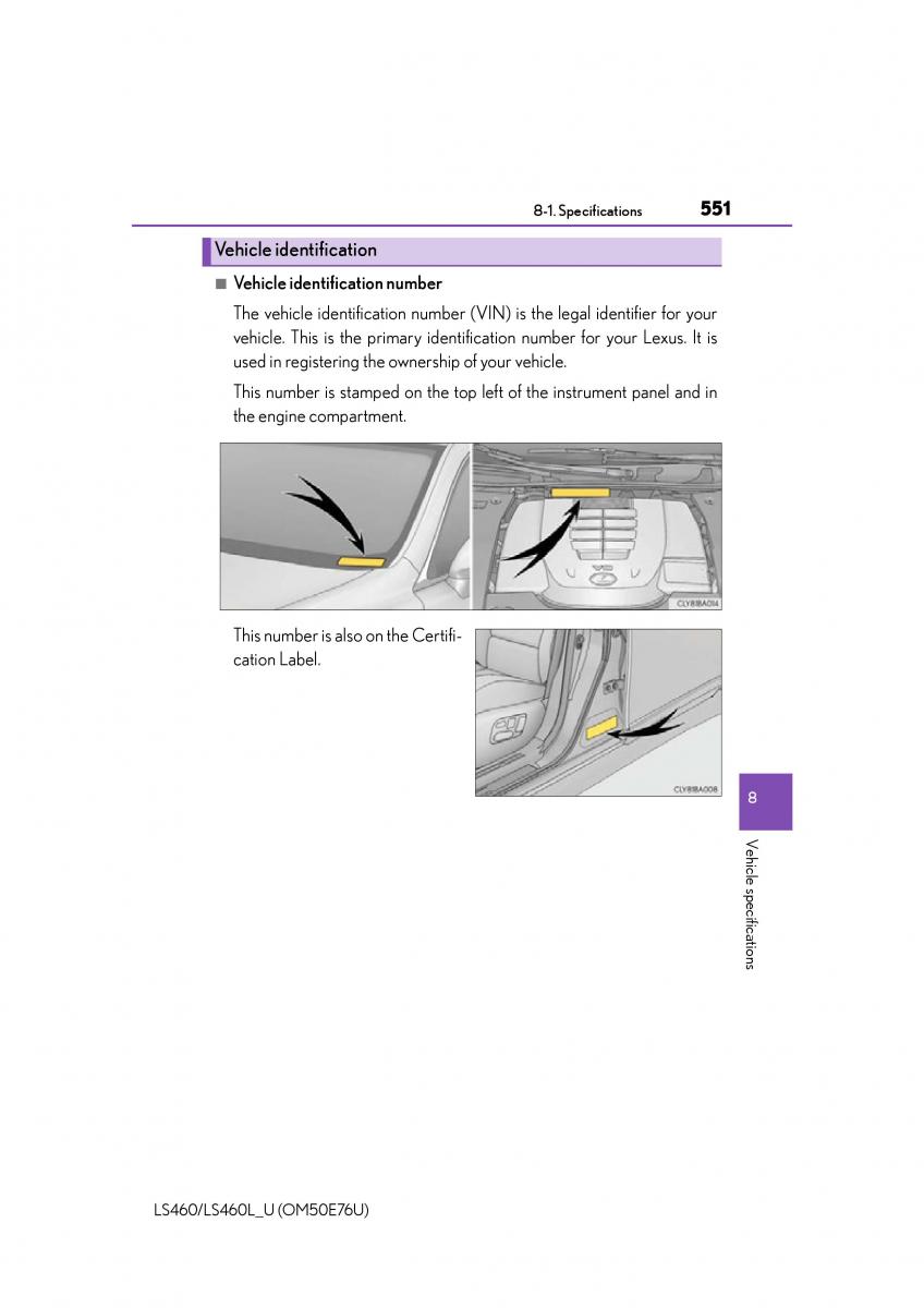 Lexus LS460 IV 4 owners manual / page 551