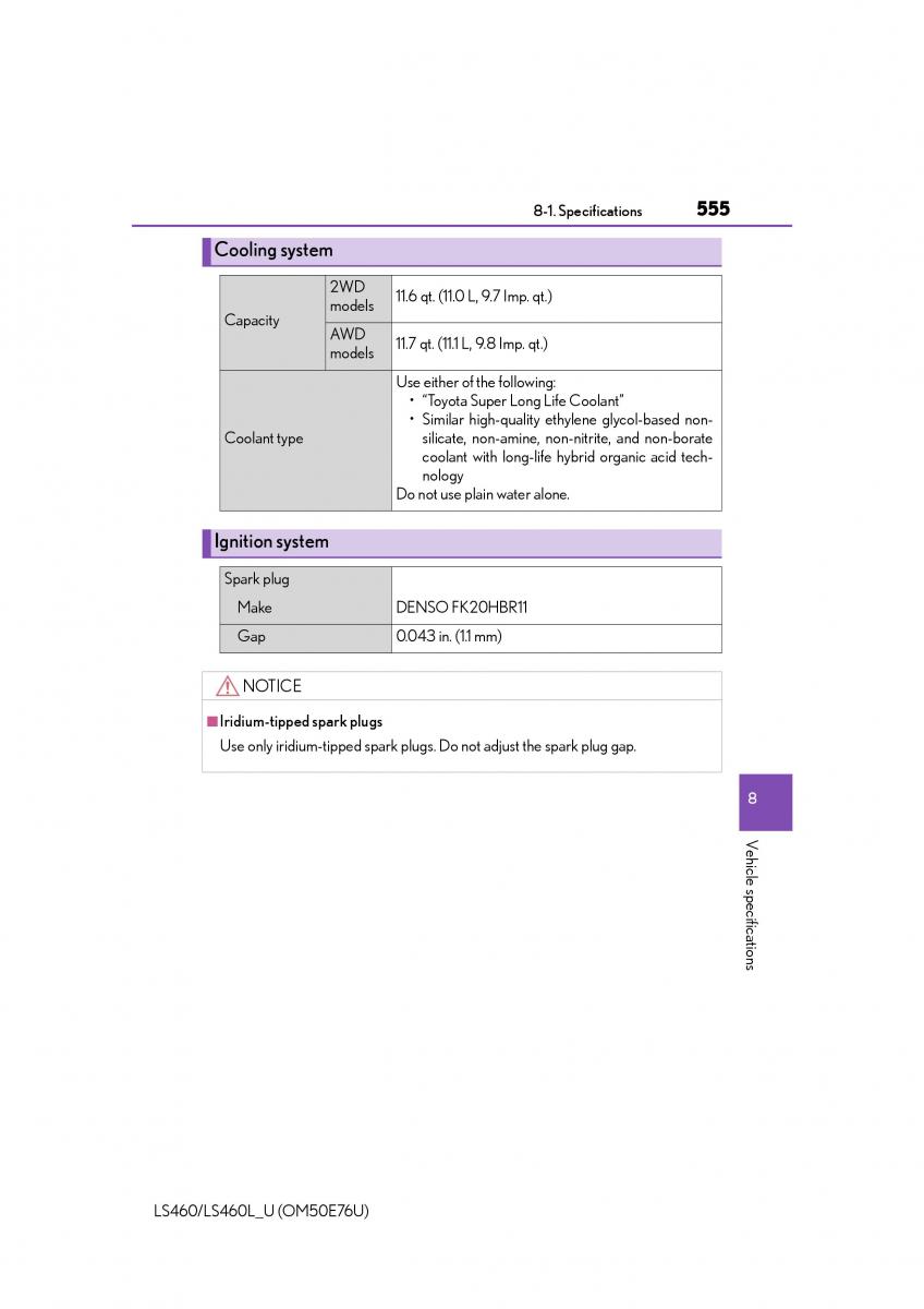 Lexus LS460 IV 4 owners manual / page 555